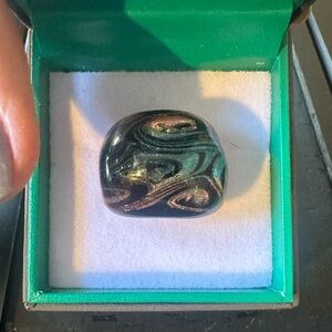 Authentic Murano glass ring , black, blue,rose. Size 6.5